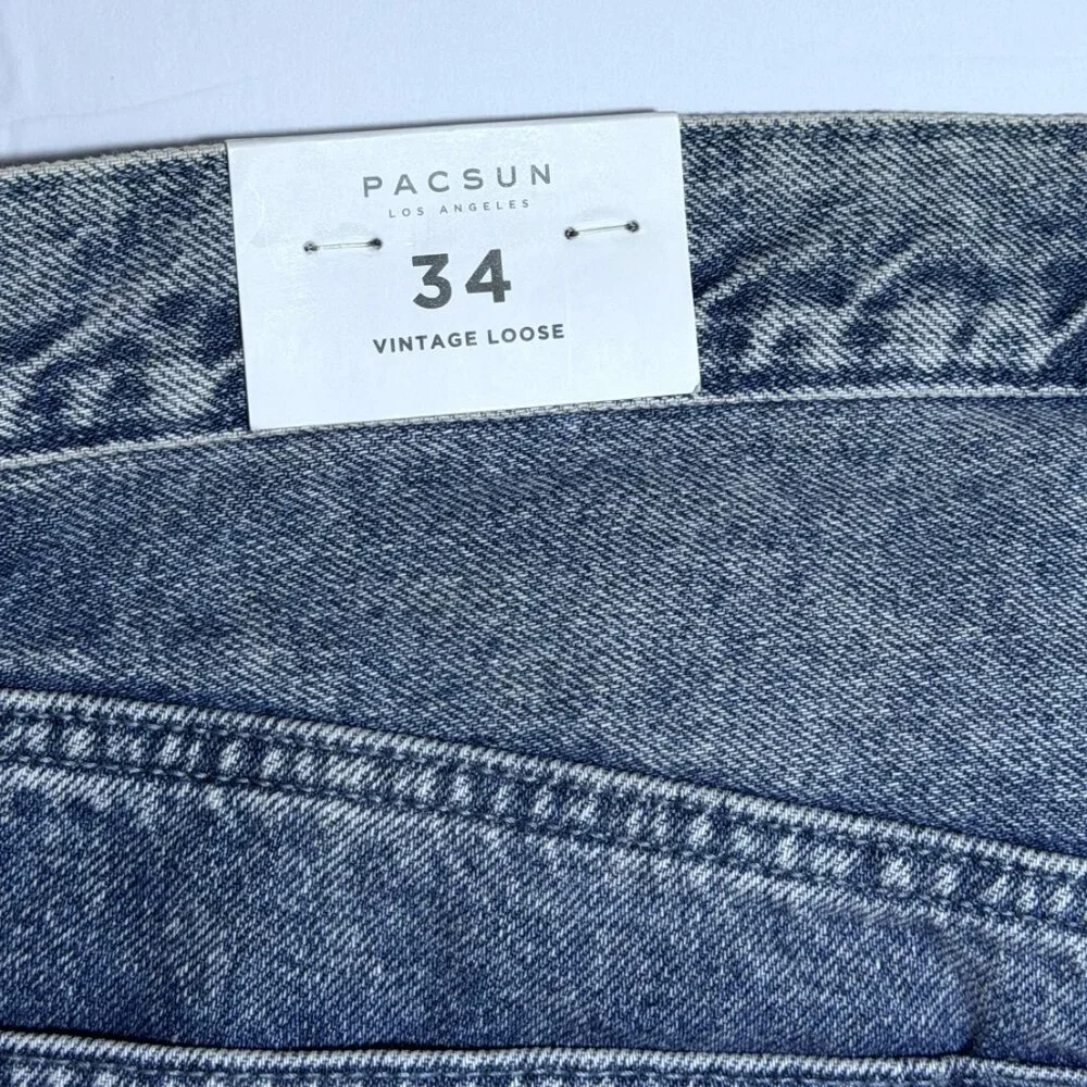 Pacsun Vintage Loose blue, straight leg Jeans Size 34 - Picture 4 of 14